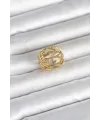 ietaks™ 316L Çelik Gold Renk Başak Model Kadın Yüzük