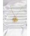 ietaks™ 316L Çelik Gold Renk Bohem Güneş Model Kadın Kolye