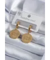 ietaks™ 316L Çelik Gold Renk İşleme Detay Kadın Küpe