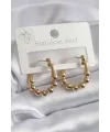 ietaks™ 316L Çelik Gold Renk Topçuk Halka Model Kadın Küpe