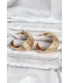 ietaks™ 316L Çelik Gold Renk Yarım Halka Model Kadın Küpe
