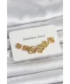 ietaks™ 316L Çelik Gold Renk Yonca Küpe Seti