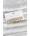 ietaks™ 316L Çelik Gold Renk Zirkon Taşlı Halka Model Kadın Küpe Seti