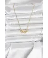 ietaks™ 316L Çelik Zincir Gold Renk Çiçek ve Kelebek Model Kadın Kolye
