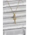 ietaks™ 316L Çelik Zincir Gold Renk Kılıç Model Kadın Kolye