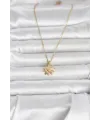 ietaks™ 316L Çelik Zincir Gold Renk Pembe Papatya Model Kadın Kolye
