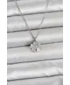 ietaks™ 316L Çelik Zincir Gümüş Renk Yonca Model Kadın Kolye