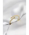 ietaks™ Çivi Model Zirkon Taşlı Gold Renk Kadın Yüzük