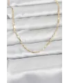 ietaks™ CM 14K Gold Renk Lazerli Zincir Model 60 cm Kadın Kolye