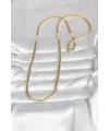 ietaks™ CM 14K Gold Renk Yassı Ezme Zincir Model 60 cm Kadın Kolye