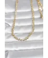 ietaks™ CM 14K Gold Renk Yassı Oval Zincirli Model 60 cm Kadın Kolye
