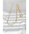 ietaks™ CM 14K Gold Renk Yassı Oval Zincirli Model 60 cm Kadın Kolye