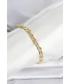 ietaks™ CM 14K Gold Renk Yassı Zincir Model Kadın Bileklik