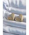 ietaks™ Gold Renk Kırık Kalp Model Pirinç Kadın Küpe