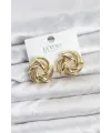 ietaks™ Gold Renk Pirinç Keskin Sarmal Model Kadın Küpe