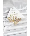 ietaks™ Gold Renk Yıldızlı Set 6 Çift Kadın Küpe Seti