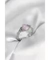 ietaks™ Gümüş Renk Pembe Damla Model Kadın Yüzük