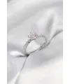 ietaks™ Gümüş Renk Pembe Tek Taş Model Zirkon Taşlı Kadın Yüzük