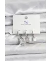 ietaks™ Gümüş Renk Zirkon Taşlı Kadın Küpe