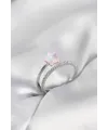 ietaks™ Gümüş Renk Zirkon Taşlı Pembe Halley Model Kadın Yüzük