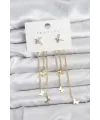 ietaks™ Kelebek Model Gold Renk Pirinç Sallantılı Kadın Küpe