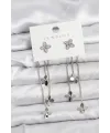 ietaks™ Lotus Model Gümüş Renk Pirinç Sallantılı Kadın Küpe