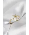 ietaks™ Lotus Model Zirkon Taşlı Gold Renk Kadın Yüzük