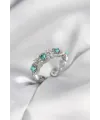 ietaks™ Mavi Taşlı Gümüş Renk Vintage Kadın Yüzük