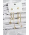 ietaks™ Papatya Model Gold Renk Pirinç Sallantılı Kadın Küpe