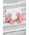 ietaks™ Pembe Mineli Lotus Model Pirinç Kadın Küpe