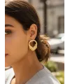 ietaks™ Pirinç Gold Renk Halka Sarmal Model Vintage Kadın Küpe