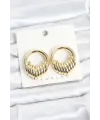 ietaks™ Pirinç Gold Renk Halka Sarmal Model Vintage Kadın Küpe