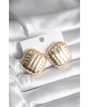 ietaks™ Pirinç Gold Renk İşleme Detay Kadın Küpe