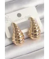 ietaks™ Pirinç Gold Renk İşlemeli Damla Model Kadın Küpe