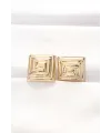 ietaks™ Pirinç Gold Renk Kare Form Küpe