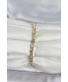 ietaks™ Pirinç Gold Renk Petek Model Zirkon Taşlı Kadın Bileklik