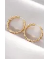 ietaks™ Pirinç Gold Renk Zincir Model Halka Küpe
