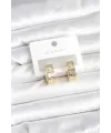 ietaks™ Pirinç Gold Renk Zirkon Taşlı Halka Kadın Küpe