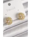 ietaks™ Pirinç Gold Renk Zirkon Taşlı Kadın Küpe