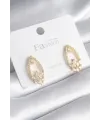 ietaks™ Pirinç Gold Renk Zirkon Taşlı Kadın Küpe