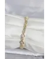 ietaks™ Pirinç Gold Renk Zirkon Taşlı Kalp Model Kadın Bileklik