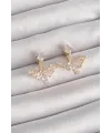 ietaks™ Pirinç Gold Renk Zirkon Taşlı V Model Küpe