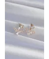 ietaks™ Pirinç Gold Renk Zirkon Taşlı V Model Küpe