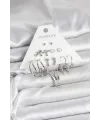 ietaks™ Pirinç Gümüş Renk 6lı Kadın Küpe Seti