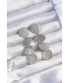 ietaks™ Pirinç Gümüş Renk Deniz Kabuğu Model Sallantılı Küpe