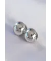 ietaks™ Pirinç Gümüş Renk İçi Boş Minimal Topçuk Küpe