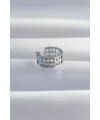 ietaks™ Pirinç Gümüş Renk İncili Baget Taşlı Earcuff Küpe