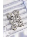 ietaks™ Pirinç Gümüş Renk Oval Ayna Model Sallantılı Küpe