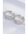ietaks™ Pirinç Gümüş Renk Zincir Model Halka Küpe