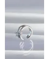 ietaks™ Pirinç Gümüş Renk Zirkon Taşlı Damla Earcuff Küpe